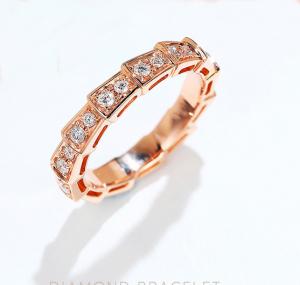 Best Serpenti Viper 18K Gold Diamond Rings 3.5g 18K Rose Gold Wedding Band wholesale