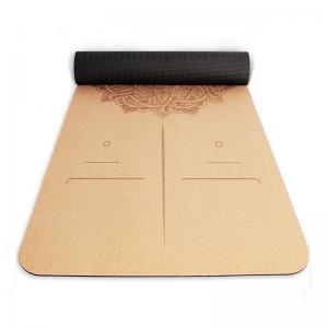 Best Natural Cork TPE Printed 4mm Non Slip Home Fitness Pad Gymnastics Pilates Yoga Mat With Bag wholesale