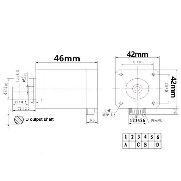 Height 60mm NEMA 17 17HS8401 3D Printer Motors Step Angle 1.8