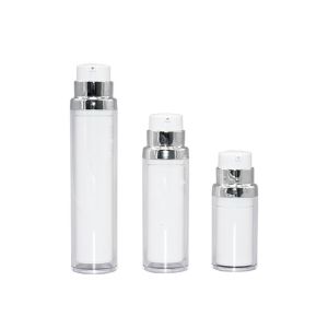 China Double Layer PP Airless Pump Bottle 15ml 30ml 50ml Cosmetic Pump Dispenser on sale