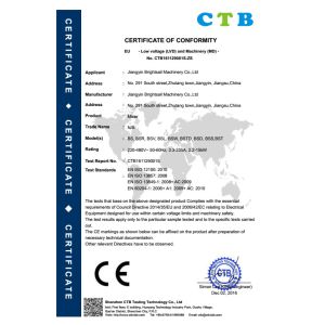 Jiangyin Brightsail Machinery Co.,Ltd. Certifications