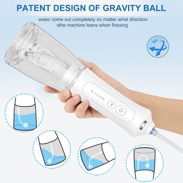 Upgraded 300ml Cordless Water dental flosser TYPE C Rechargeable Portable water jet flosser