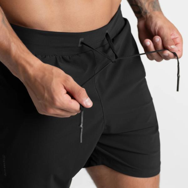 Drawstring Men Sports Shorts Polyester Woven Plain Jogger Workout Shorts