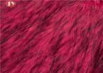 Tip Dyeing Plush Faux Fur Fabric Red Acrylic For Garments Auto Upholstery