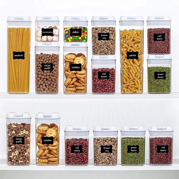 7 Pieces BPA Free Airtight Food Storage Containers Plastic Cereal Containers with Easy Lock Lids