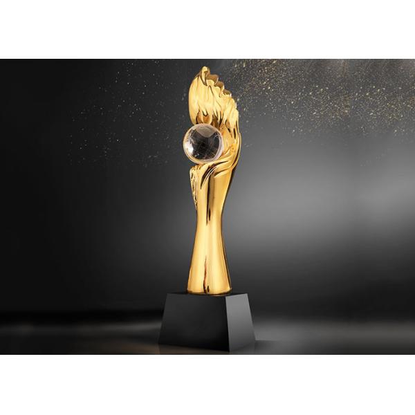 Custom Made Resin Trophy Cup / Award Cups Trophies With Crystal Ball