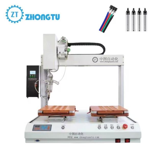 Cheap Useful One Head Dual Platform Soldering Robot for LED Wire PCB USB Cable for sale