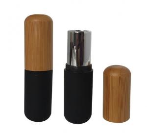 Best 4ml Refillable Empty Lipstick Containers Tube Diy Bamboo Cap 21mm OEM wholesale