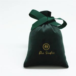 Best 8x10cm Fabric Drawstring Gift Bag Personalized Green Velvet Gift Pouch wholesale