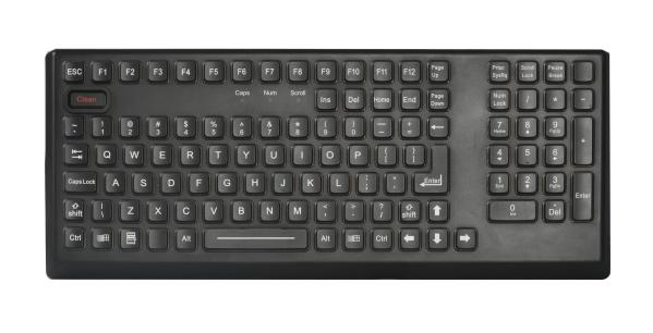 Cheap CE , FCC Silicone Industrial Super Rubber Keyboard with Integrated Sealed Numeric Keypad and Desk top for sale