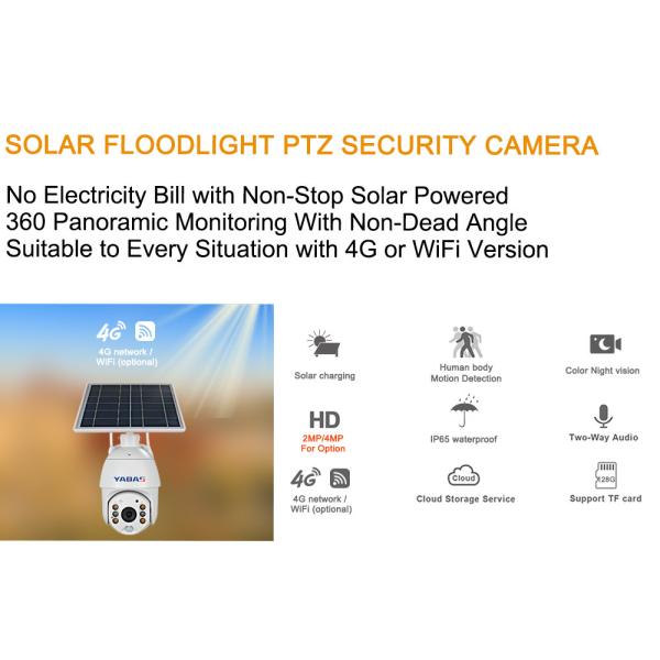 2K WiFi Solar Security Camera 4MP PIR Motion Detection 2 Way Audio Solar PTZ Camera