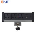 Multifunction clamp desktop data and power socket outlet box