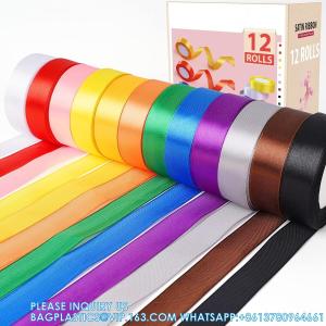 Best Satin Ribbon Fabric Ribbon Silk Ribbon Embellish Ribbon Rolls, 2/5 Wide 5 Yard/Roll, Ribbons Perfect For Crafts wholesale