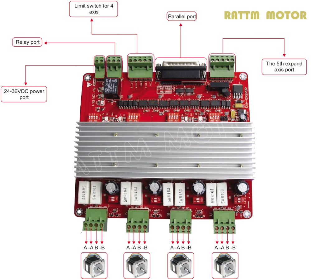 4 Axis TB6560 Stepper Motor CNC Controller Board For CNC Router Engraving