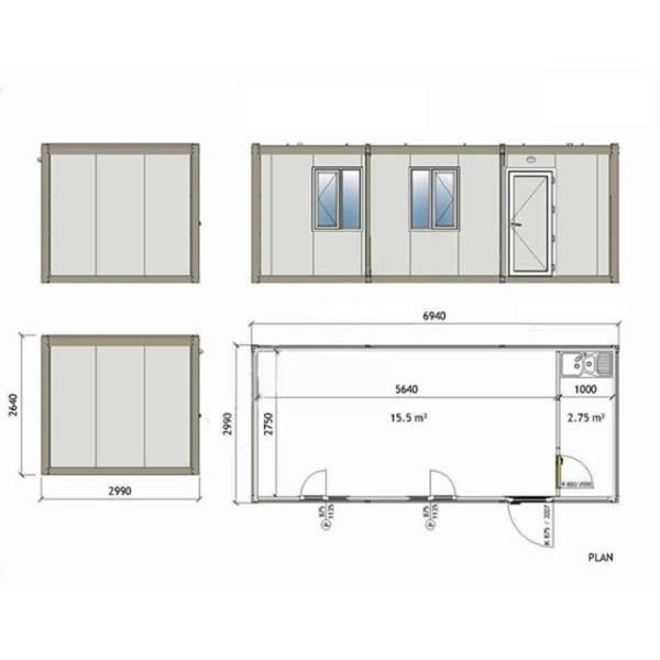 Custom Modern Prefab Container House ISO9001-2000 Certified Easy Install