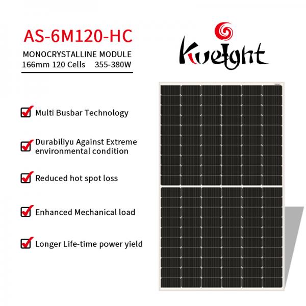 Portable Mono Crystalline Solar Panel As-6m120-Hc 380w For Solar System