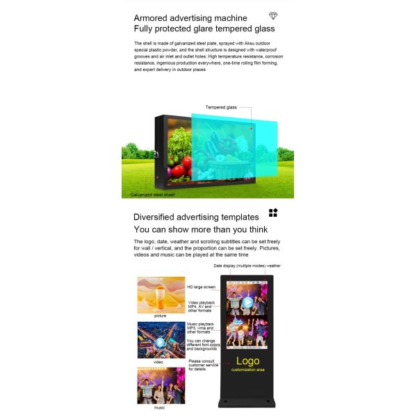 Double-sided Outdoor LCD Digital Signage with 10-Point Capacitive Touch and CE/CCC/FCC/ROHS/ISO9001 Certification