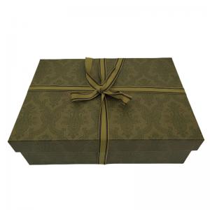 Best Dark Green Luxury Gift Box Packaging Gift Paper Box E Commerce With Tie wholesale