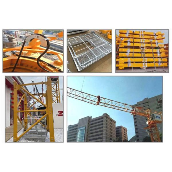 ZTT156 Flattop Tower Crane 8t Capacity 65m Jib Length 1.3t Tip Load With Inclined Ladder Design