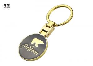 Best Gold Plating Metal Key Ring , Zinc Alloy Key Holder With Soft Enamel And 3D Bear wholesale