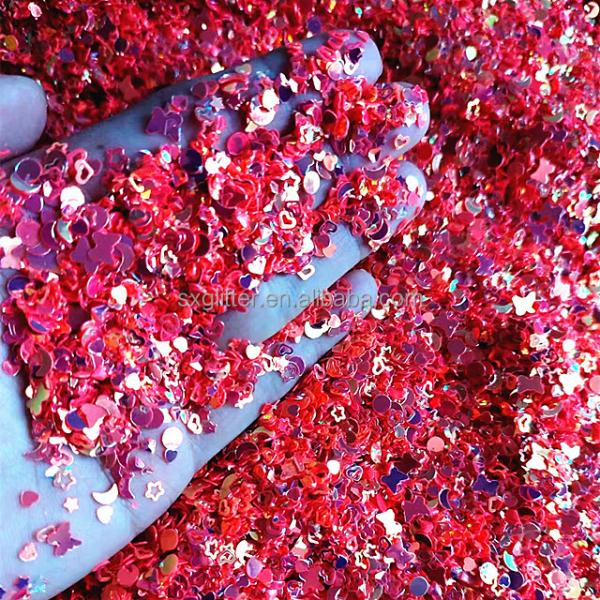 Multi-functional Mixes Sequins Pink Butterfly Dots Glitter Open Heart Open Stars Moon Diamond for Versatile and Creative