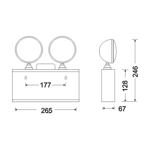 sealed lead-acid battery rechargeable led emergency light 2x 6 led exit sign light