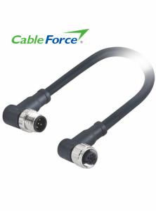 China 17 Pin Sensor M12 A Coded Connector Angled Molded With 1M UnShielded Cable on sale
