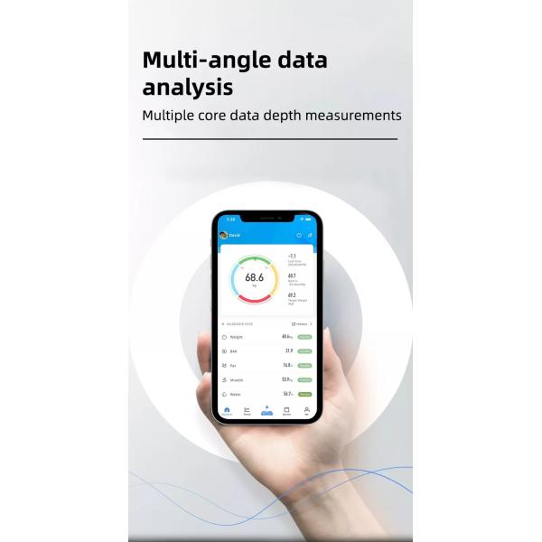 Battery Powered LED Glass Health Scale for Accurate Measurement of Body Fat Visceral Fat Muscle Bone and Basal Metabolic