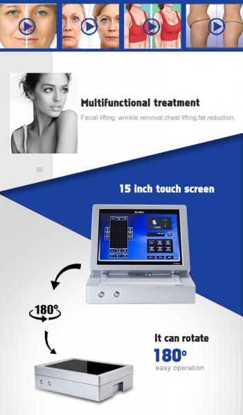 3d Ultrasound Facial 8 Cartridges HIFU Machine