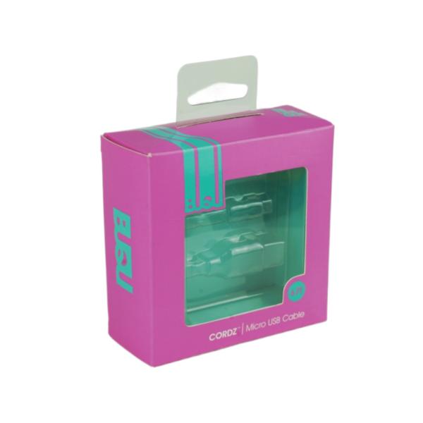 Cheap custom cardboard boxes data line charging usb cable boxes  with  hook for sale