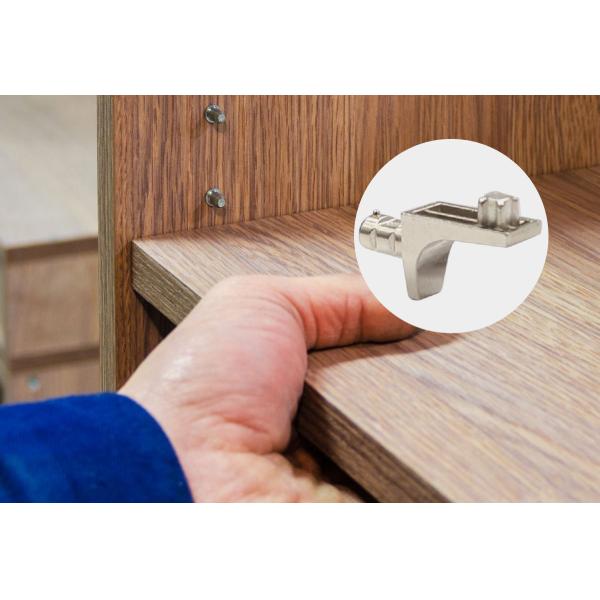 Dual Headed Shelf Support Pegs Customized Cabinet Connectors For K/D Furniture