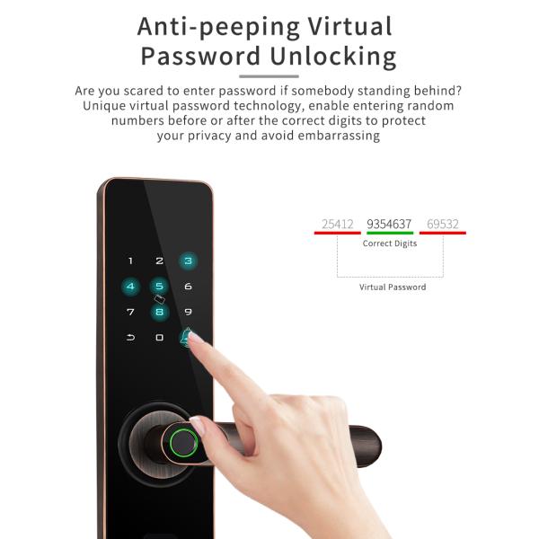 Keyless Entry Mortise Door Lock With Biometric Fingerprint Touchscreen Smart