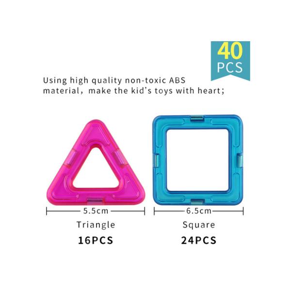Desktop ABS Plastic Magnetic Activity Set 40pcs for Toddlers Tabletop Building Toys