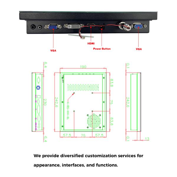 Anti Glare 10.1 Inch Touch Monitor Fingerprint Proof Shock Resistance For Outdoor