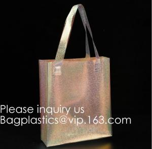 Best Reusable Custom Transparent PVC Shopping Bag Promotional Items Ladies Clear Plastic Beach Tote Bags Women, bagease, pack wholesale