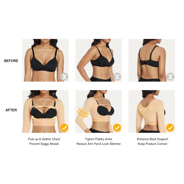HEXIN High Compression Women's Slimming Shapewear Bra with Adjustable Chest Support