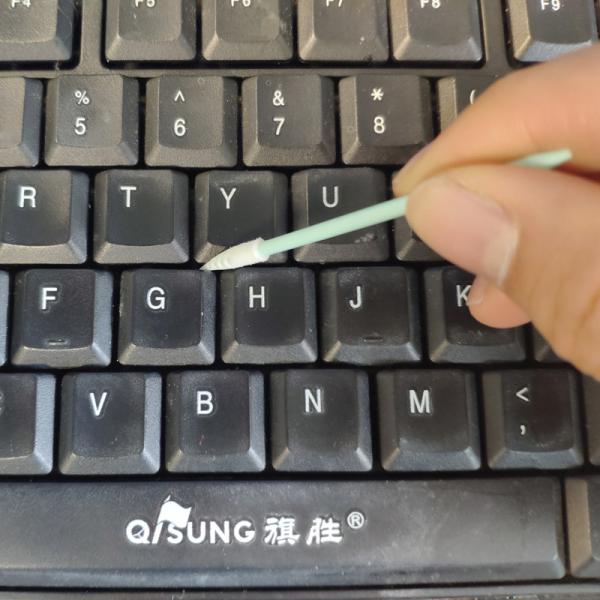 Spiral Pointy Foam Tip Swabs Black For Printer Electronic Cleaning