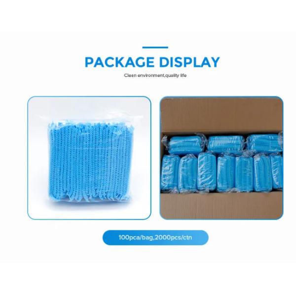 14gsm Head Cap Non Woven Disposable Bouffant Cap With Elastic Band 18in 19in