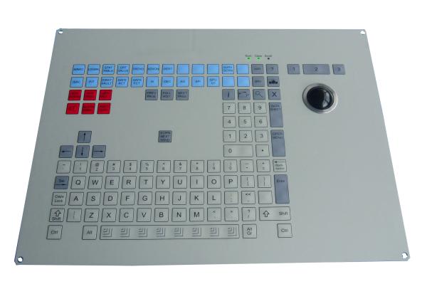 Cheap 121 Key Industrial Membrane Keyboard with laser trackball panel mount keyboard with numeric keys for sale