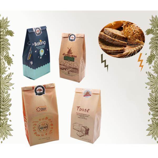 Custom Logo Printing Food Delivery Takeaway Stand Up Paper Bags With Clear Window