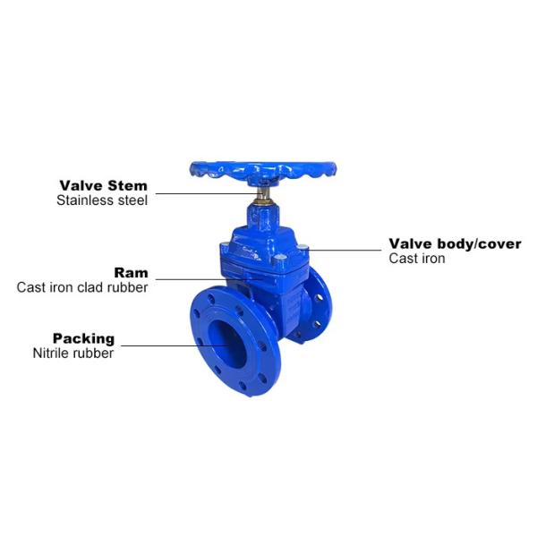 ANSI 150LB PN16 Ductile Iron Resilient Seat Cast Iron Gate Valve For Water Treatment