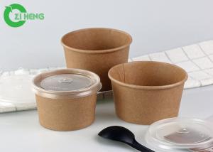 China 16oz Disposable Take Away Flexo Printing Waterproof Kraft Paper Soup Bowls on sale