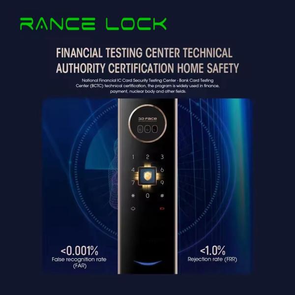 Tuya Wifi Operated Door Locks Digital Face Scanner Door Lock Grey