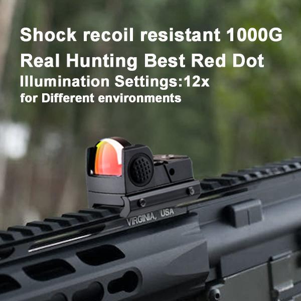 2 MOA Rifle Reflex Red Dot Sight Aluminium Fog Proof With Picatiinny Rail Mounts