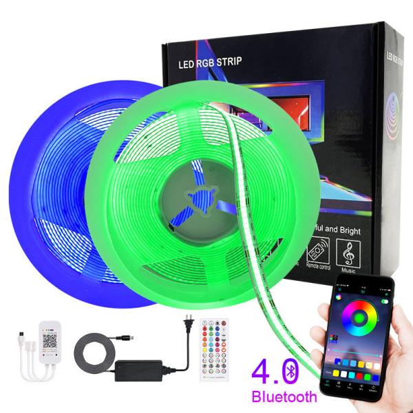 Cheap Smart Rgb Music Reactive Led Strip Bluetooth APP Music Sync Controller Cob Rgb Light for sale