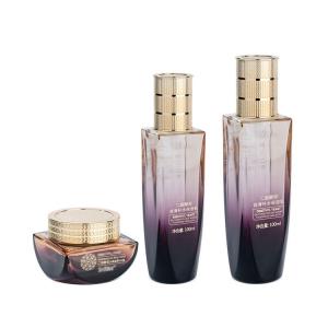 Best 50g 40ml 100ml Cosmetic Packaging Bottle Purple Facial Care Skincare Glass Bottles wholesale