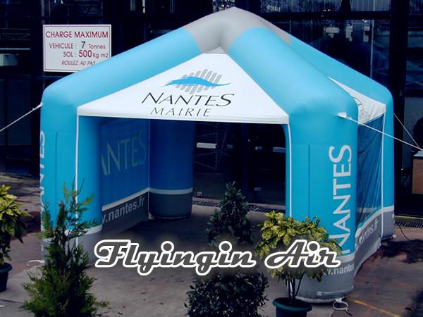 Cheap 8m Blue Printing Vendor Inflatable Advertising Tent for Promotion for sale