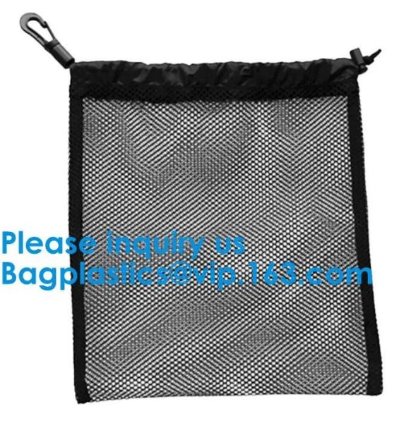 Cheap Promotion Small Polyester Mesh Drawstring Bag Customs Size and Logo printing Round Bottom Drawstring Mesh Bag For Sport, for sale