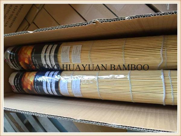 Smooth Surface Bamboo Patio Shades , Window Curtains Bamboo Custom Color