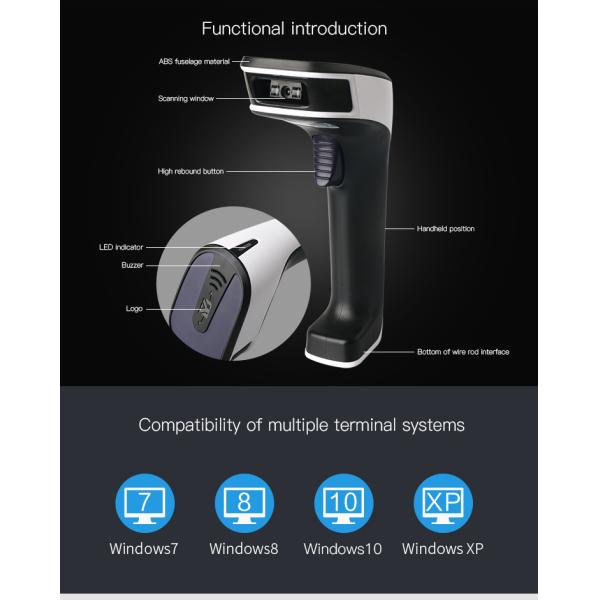 1D Portable Barcode Scanner CCD Scan Type 32 Bit CPU CE ROHS FCC Certificated
